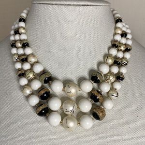 Vintage multi strand 50’s necklace earrings set